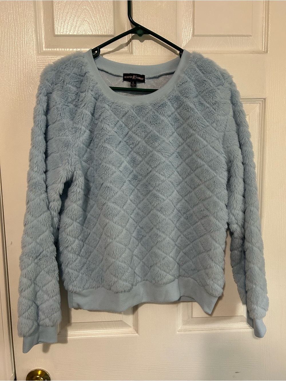 Fuzzy Light Blue Sweatshirt